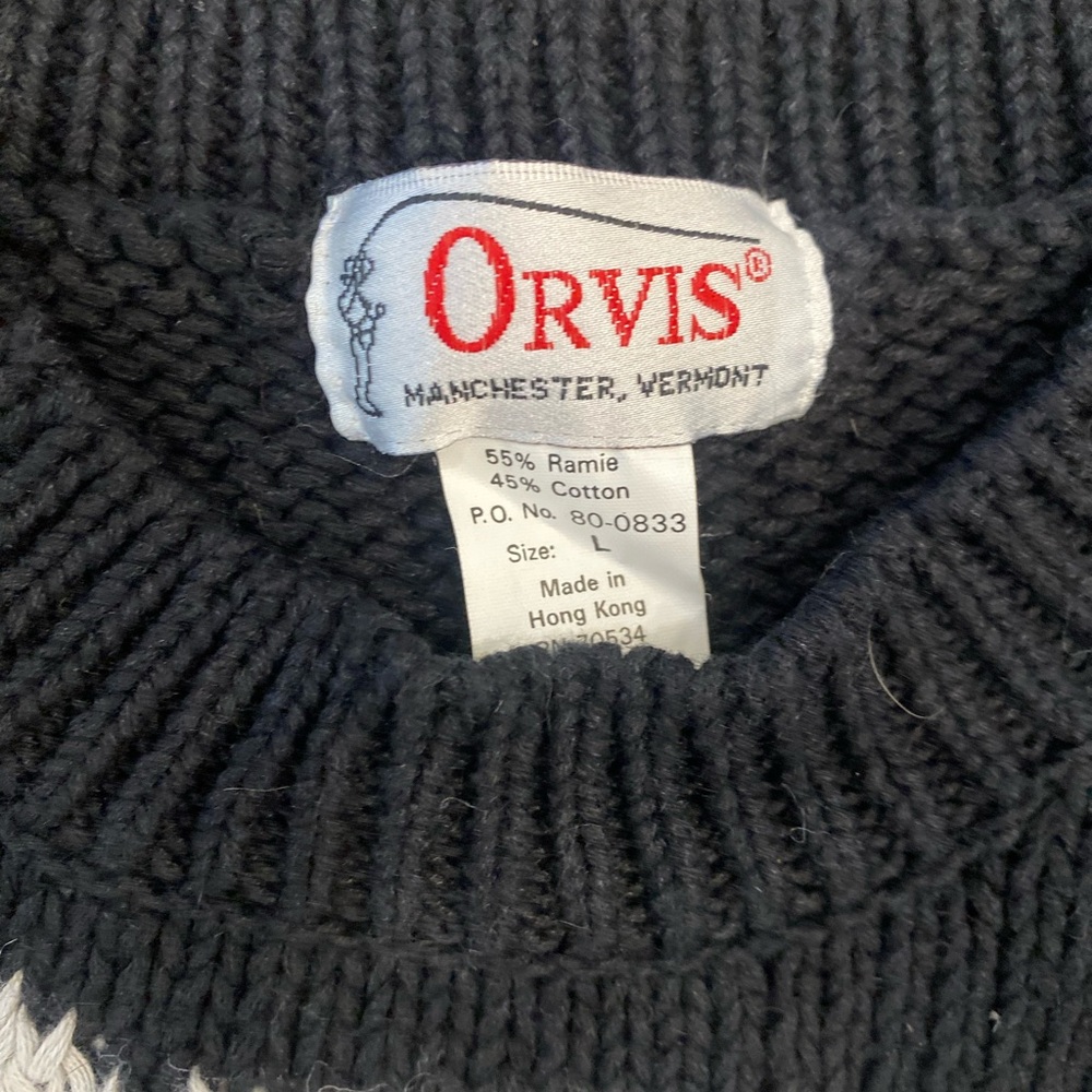 Vintage Orvis Crewneck Sweater with White Horse Intarsia - Picture 2 of 4